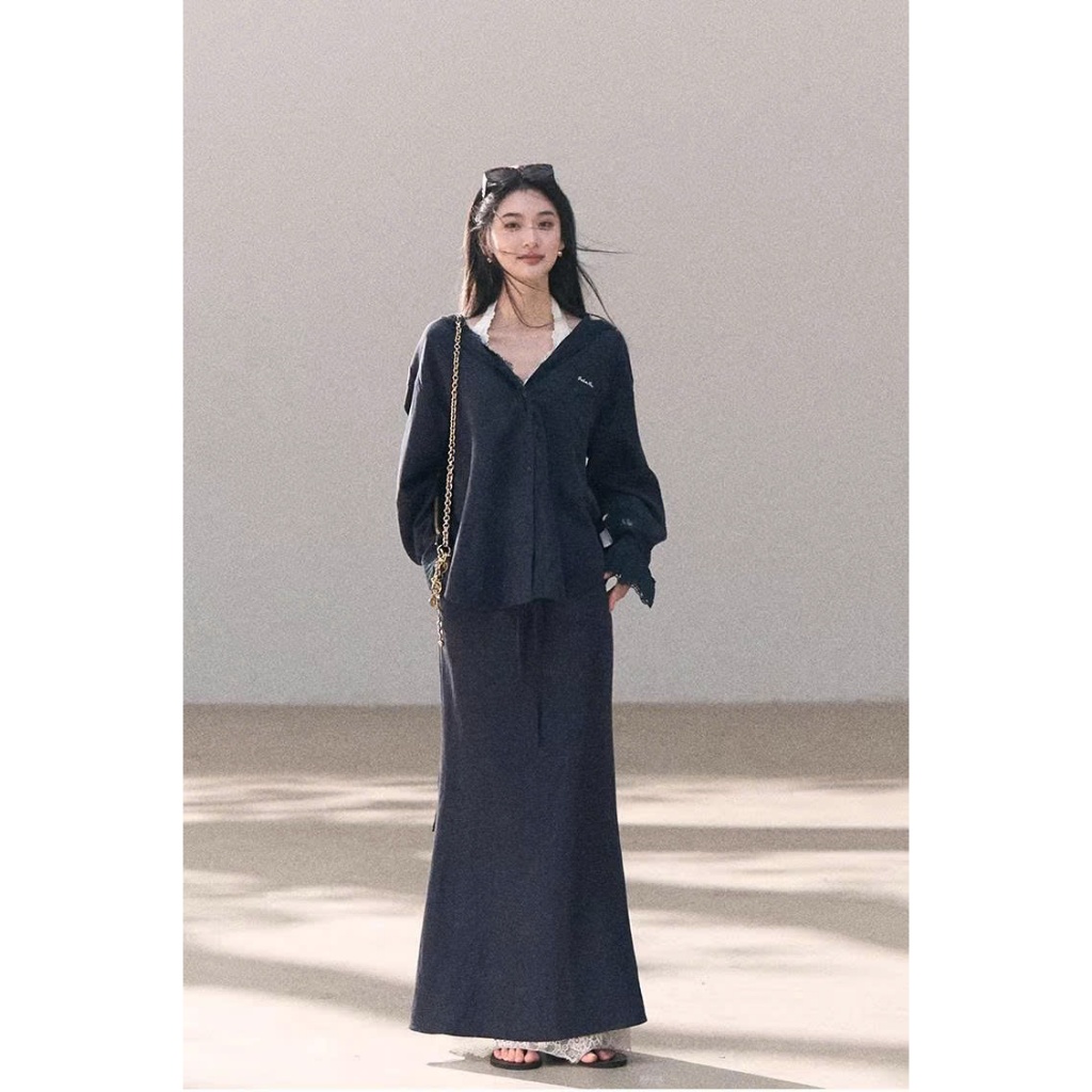 [OAKMOO]   Áo khoác nỉ -màu xanh deauville