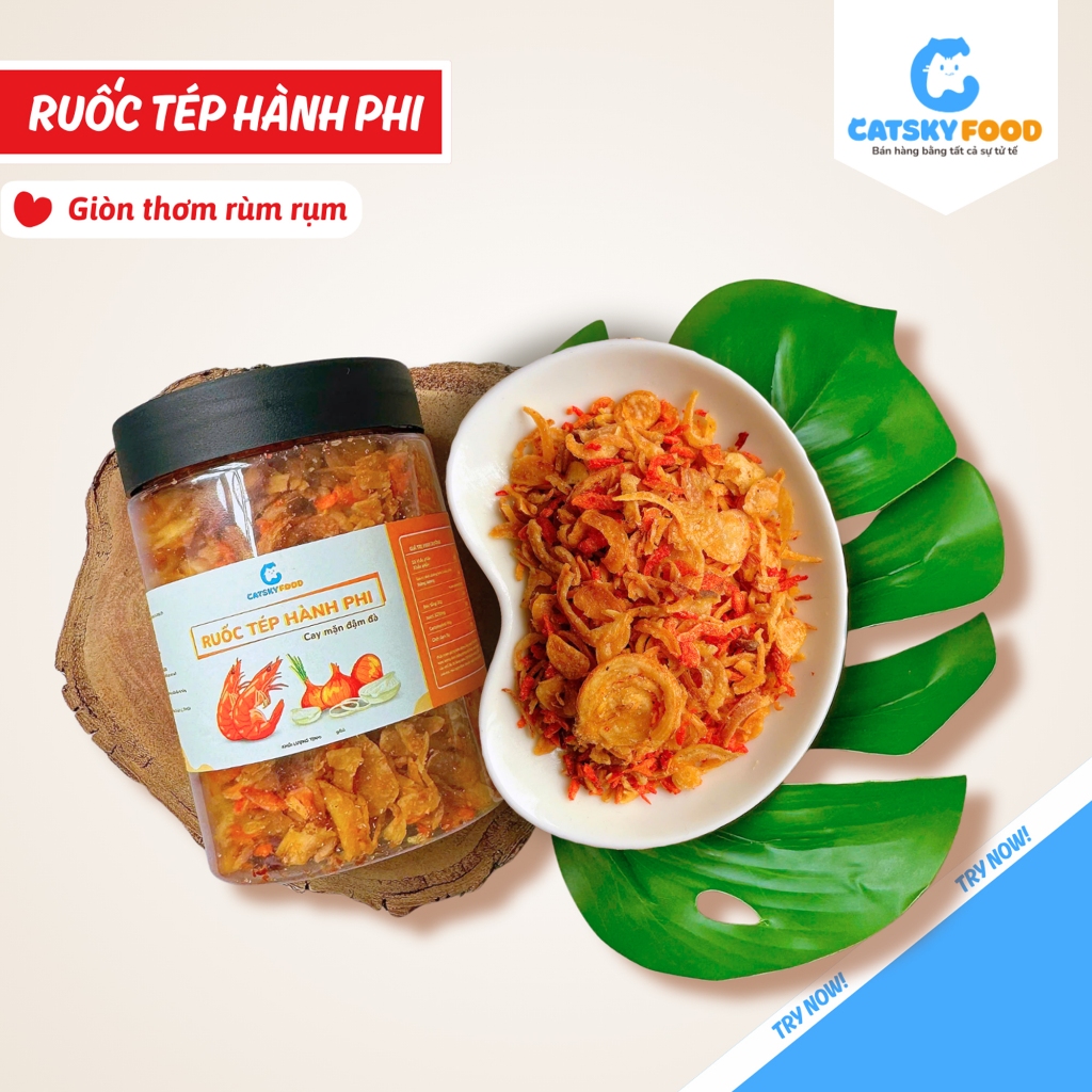 Ruốc Tép Hành Phi CATSKY FOOD Nguyên Miếng Cay Mặn Đậm Đà Ăn Kèm Bánh Tráng Phơi Sương