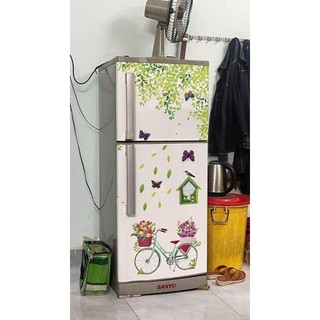 Decal dán tủ lạnh LÁ XANH THIÊN NHIÊN - Chống nước, chống bụi - Trang trí tủ lạnh
