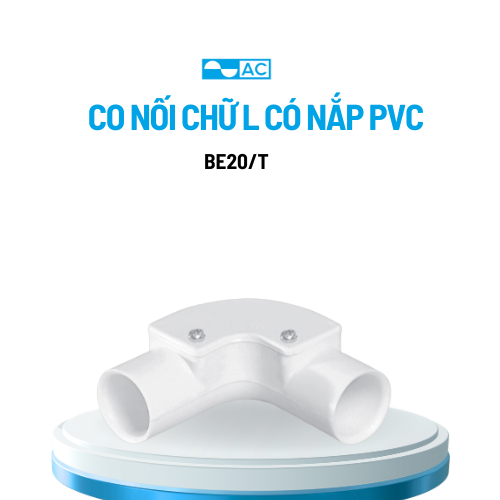Khớp nối chữ L có nắp AC/PVC BE20/T dùng cho ống luồn tròn D20