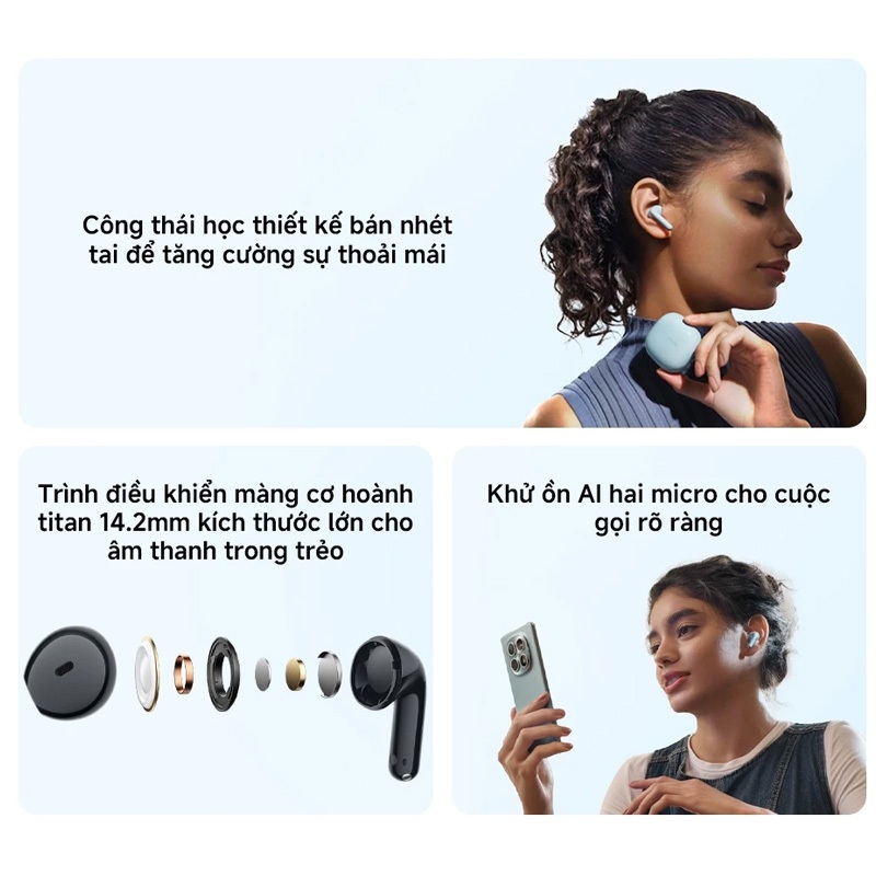 Tai nghe Bluetooth REDMI Buds 8 Active | 37 Giờ Nghe Nhạc | Bluetooth 5.4 | Kết Nối Thông Minh | BigBuy360 - bigbuy360.vn