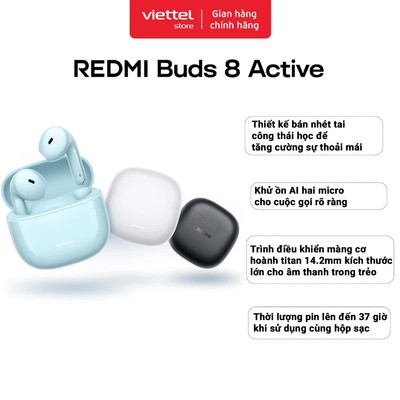 Tai nghe Bluetooth REDMI Buds 8 Active | 37 Giờ Nghe Nhạc | Bluetooth 5.4 | Kết Nối Thông Minh