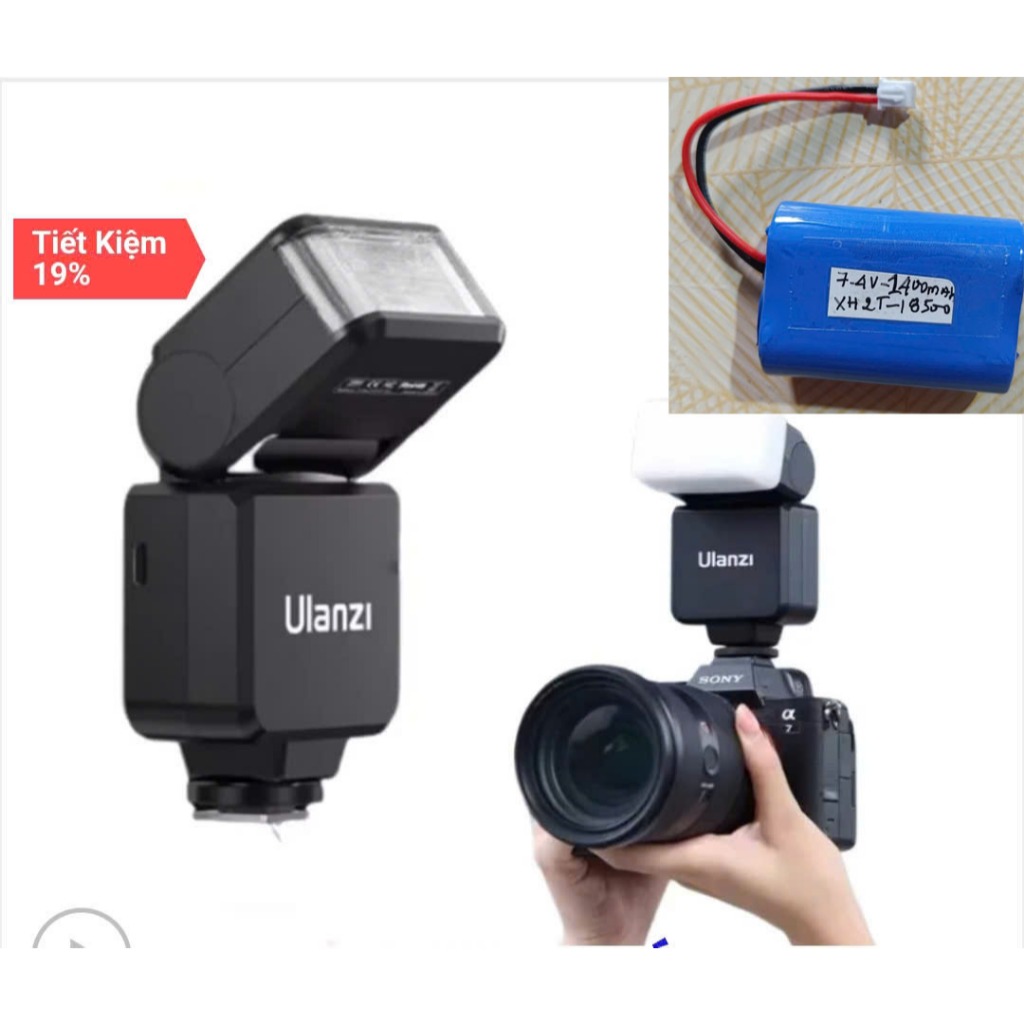 Đèn Flash Ulanzi F32- pin thay thế 7.4 18500 1400mah đầu XH2-T