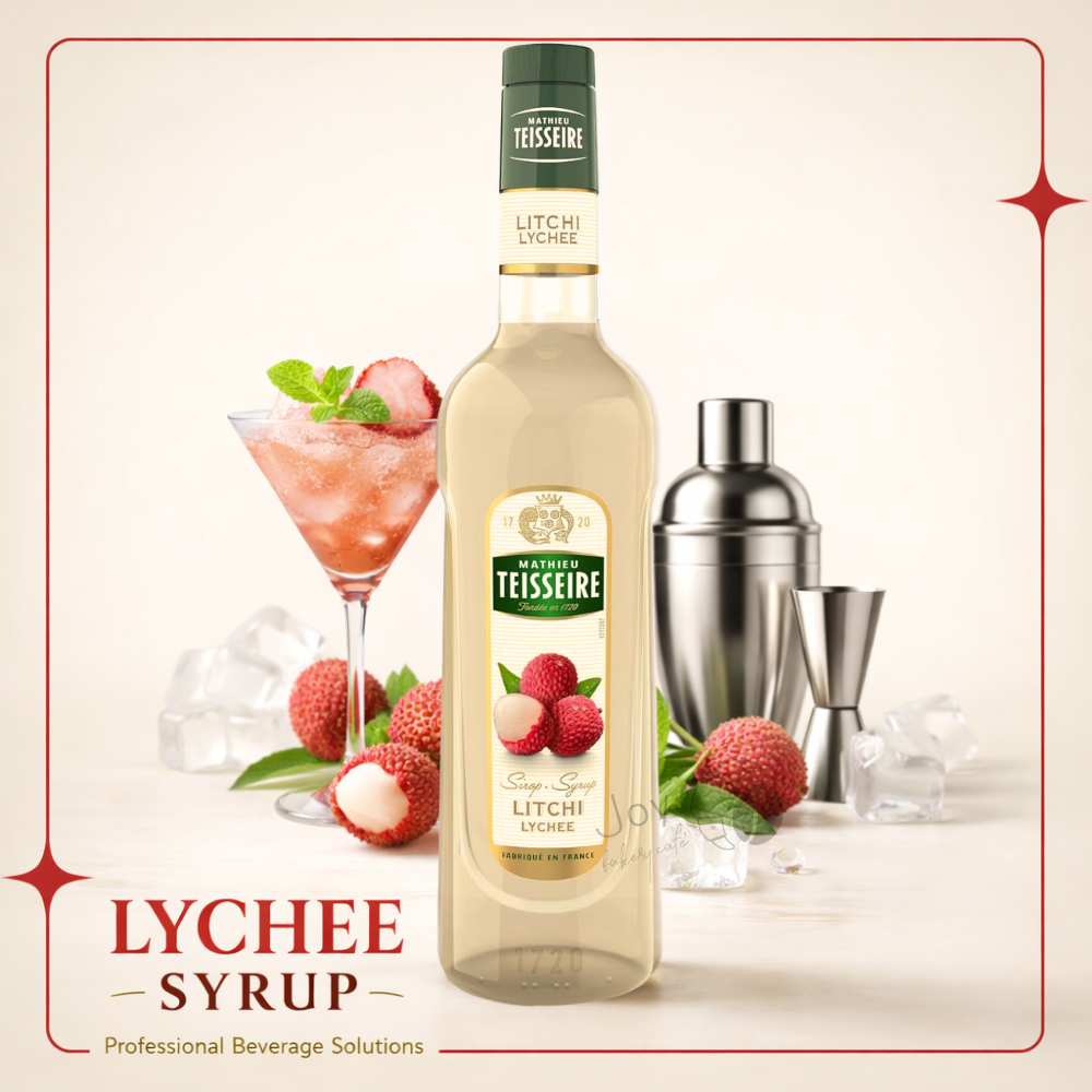 Syrup Vải Teisseire Lychee 700ml – Siro Trái Vải Pháp Cao Cấp Cho Pha Chế Cafe, Trà Sữa, Mocktail