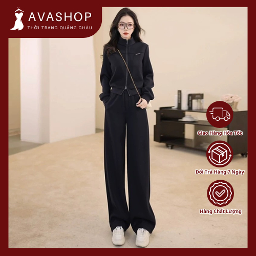 Set Đồ Nỉ Nữ Phong Cách Hàn Trẻ Trung Năng Động AB58