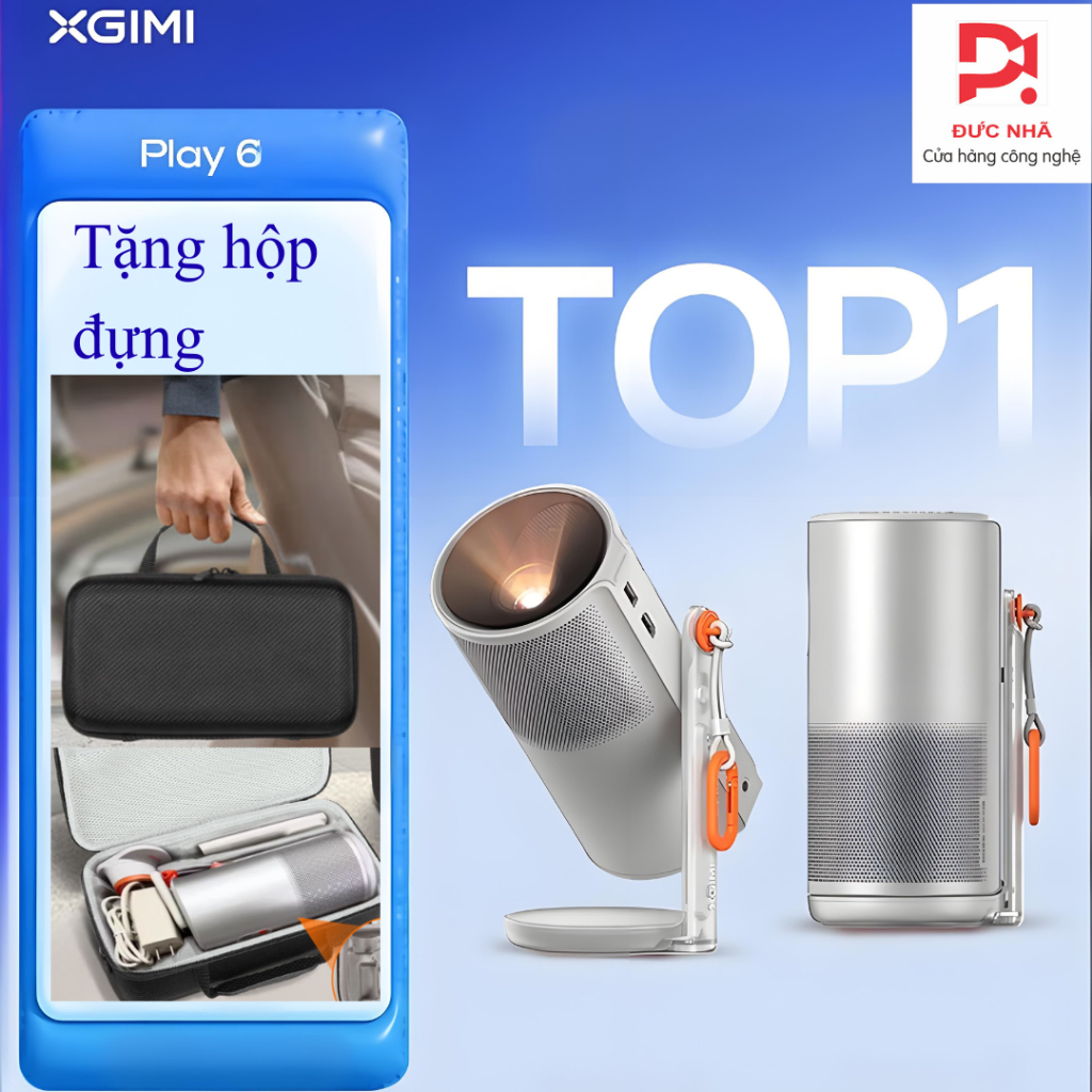 [Tặng Túi 600k + 1 lens] Máy chiếu tích hợp pin Xgimi Play 6- cài full kho app Việt, Anh - dễ dùng