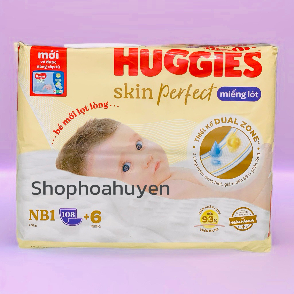 Tã Miếng Lót Huggies Cho Bé Sơ Sinh NB1* 108+6 Miếng và 64+4 Miếng | Tã Dán Sơ Sinh Huggies 0-5kg