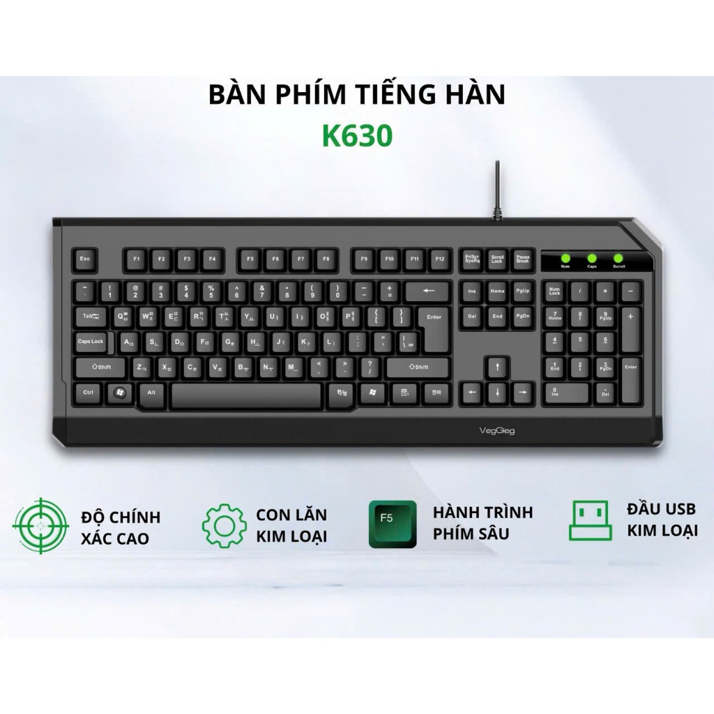 Bàn phím tiếng Hàn Quốc TCKB DEIOG Veggieg TCKB fullsize 104 phím | BigBuy360 - bigbuy360.vn