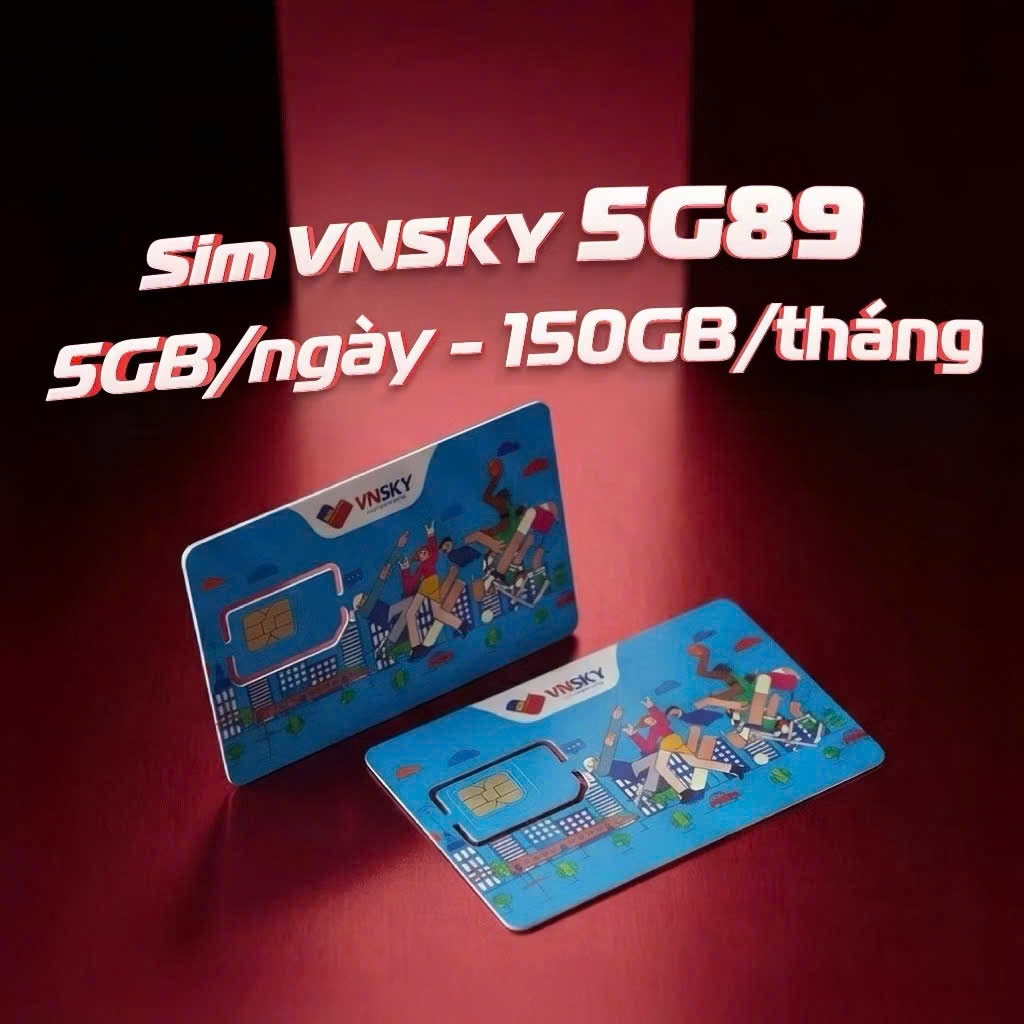Sim Data 5G VNSKY(5GB/ngày) sóng MOBIFONE miễn phí tháng đầu 5G89C