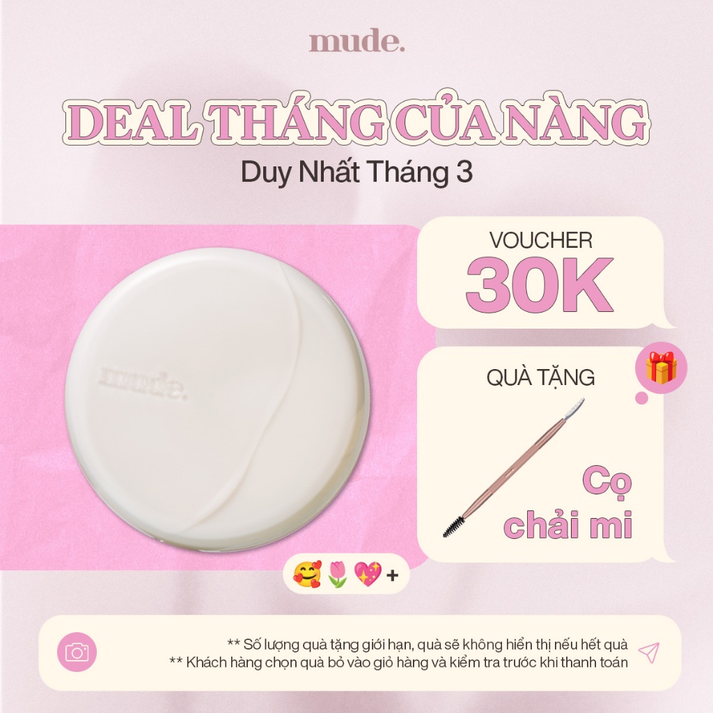 [MUA 1 +1] Phấn nước che phủ toàn diện bền màu mịn màng kiềm dầu 24h mude Cushion Soft Silky Fit All