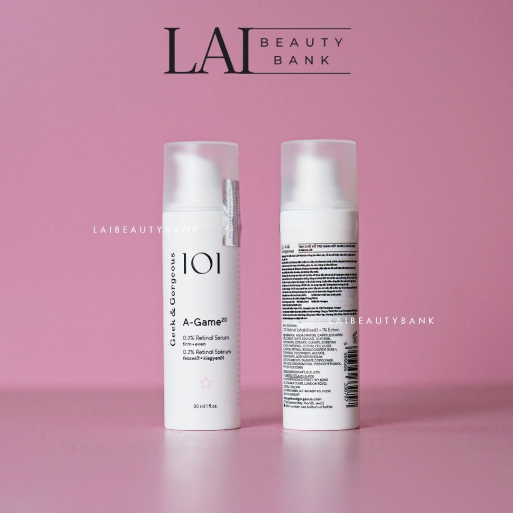 Serum chứa 0.2% Retinal Geek&Gorgeous A-Game 20 Chống Lão Hóa, Tăng Săn Chắc, Mờ Sắc Tố 30ml HÀNG CÔ