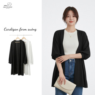 Áo Khoác Cardigan Nữ Mỏng Nhẹ Form Suông Thanh Lịch Dễ Phối Free Size ARI.TO.ZOU