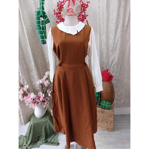 BEMINE NEW TAG - Đầm cổ bèo tay dài bymo - SIZE M