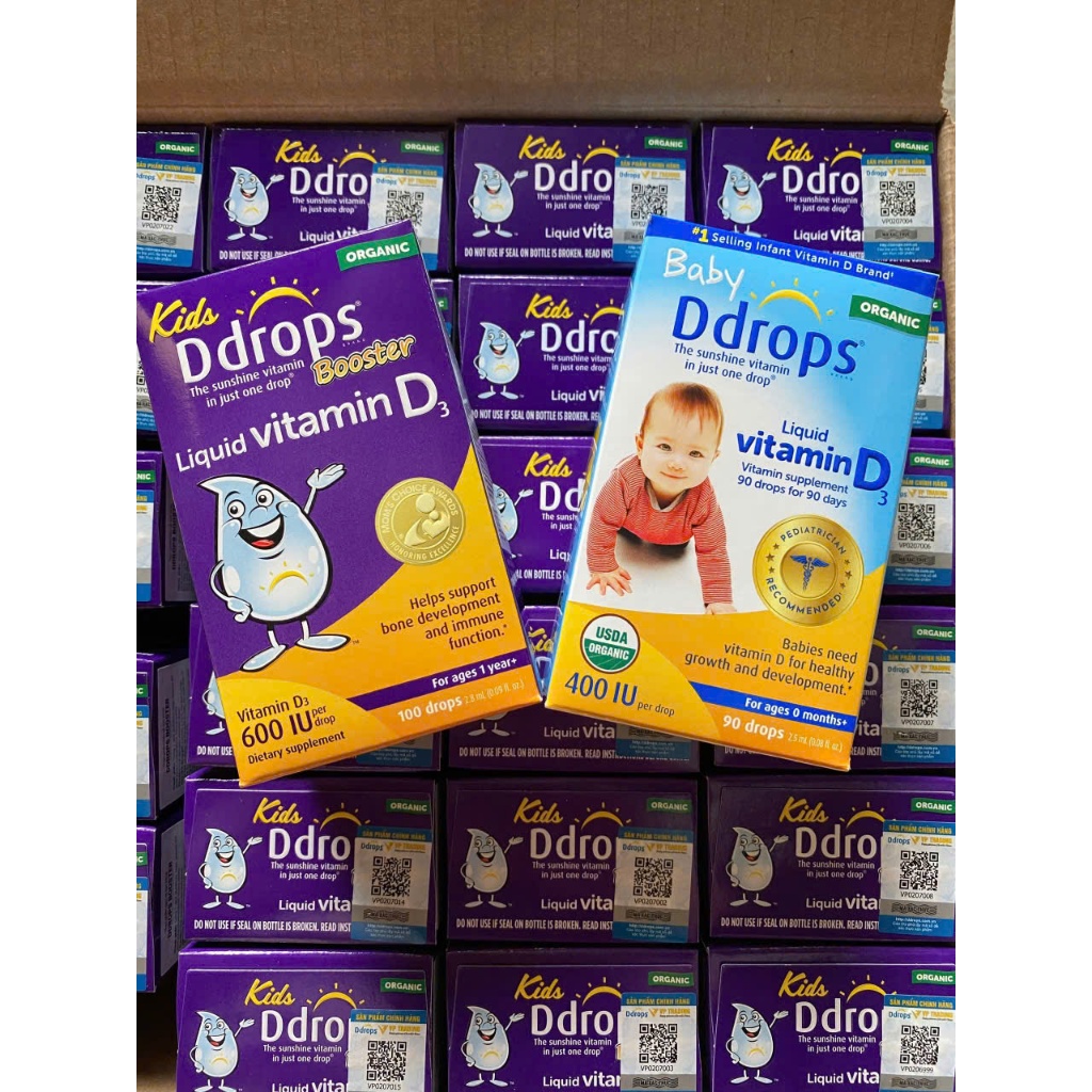 Bổ sung Vitamin D3 Ddrop Baby hỗ trợ hấp thu calci cho trẻ sơ sinh (Chai 2.5ml)