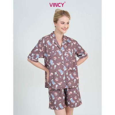 BSK09W5K01-BỘ SHORT KATE VỚI THIẾT KÊ CỔ PIJAMA PHỐI VIỀN NỔI BẬT, TẠO ĐIỂM NHẤN TINH TẾ , MANG PHONG CÁCH NHẸ NHÀNG VÀ