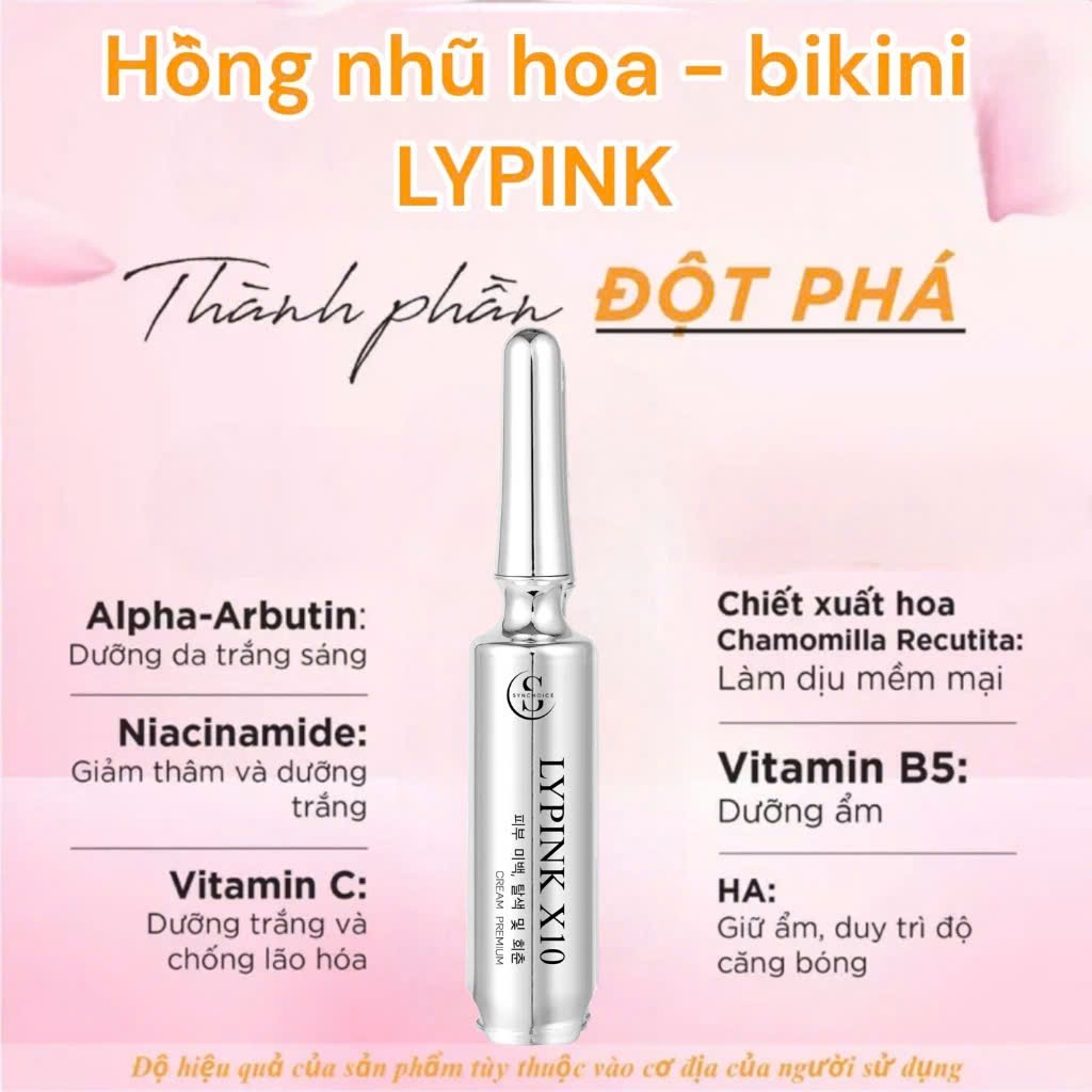 (Mẫu Cũ) Kem làm sáng, hồng hào,Lypink x10. Hồng nhũ hoa,chem chép hiệu quả sau 7 ngày