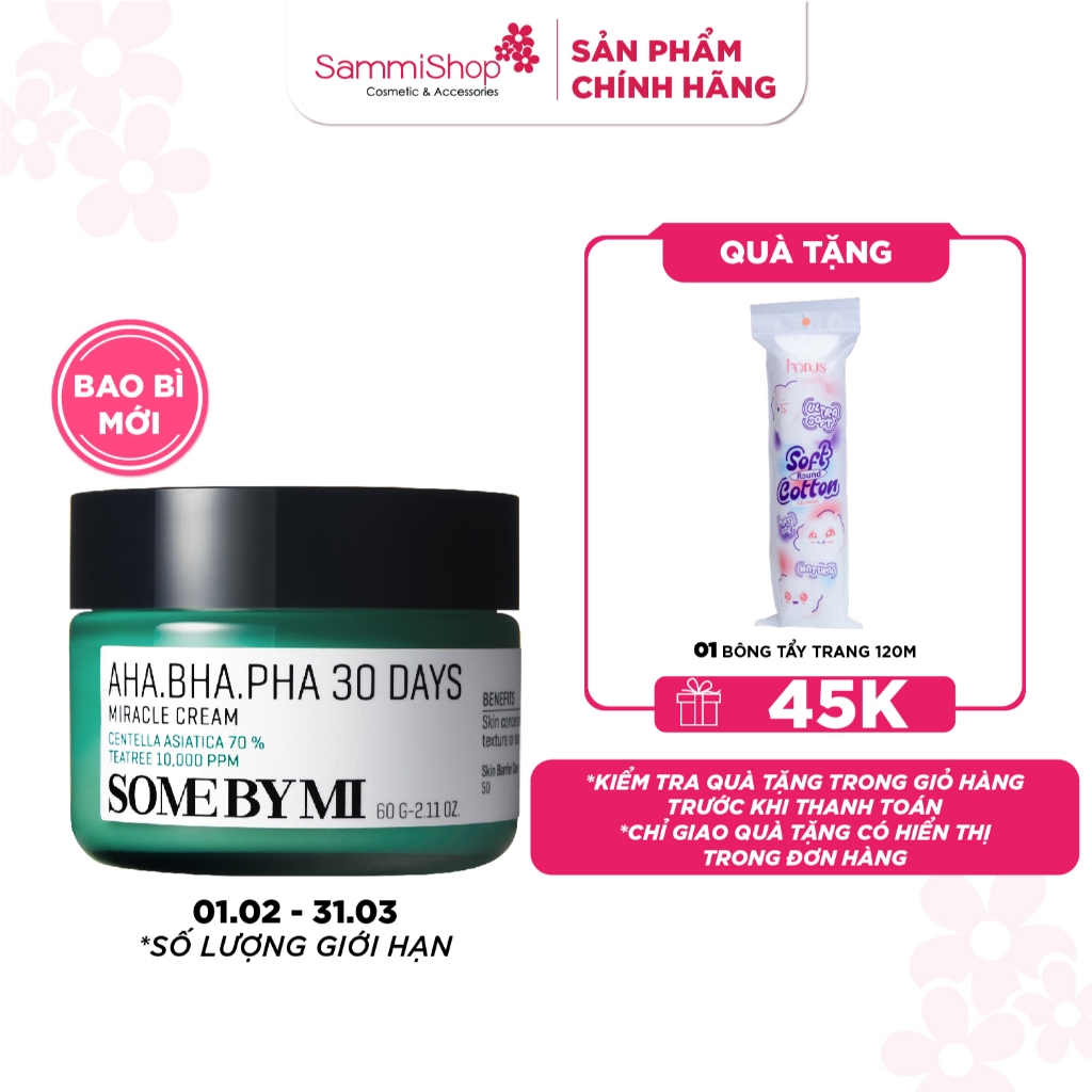 Some By Mi Kem dưỡng AHA-BHA-PHA 30 Days Miracle Cream 60g