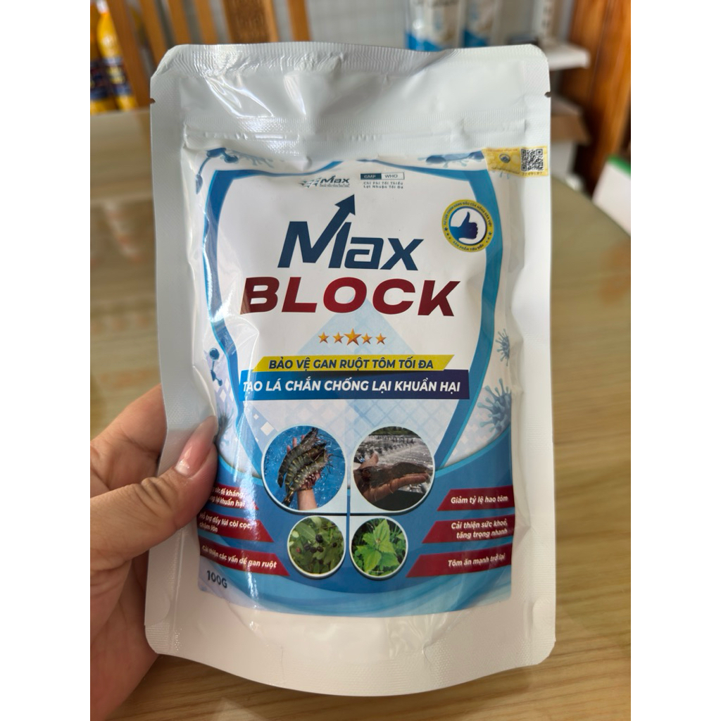 MAX BLOCK (combo 5 gói) phòng tôm chậm lớn, bảo vệ gan đường ruột, đẩy lùi EHP