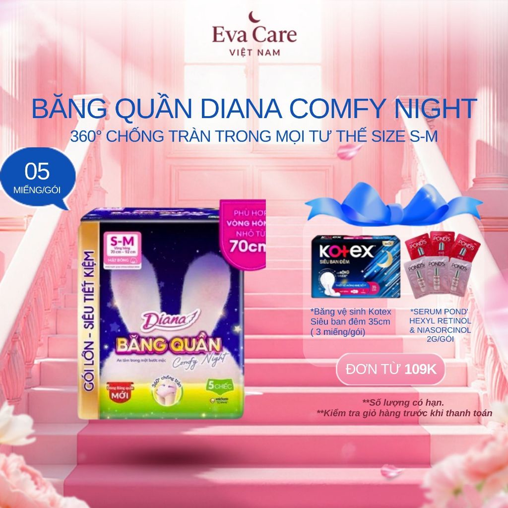 Diana Băng Quần Comfy Night Size S-M (5 Chiếc/Gói)