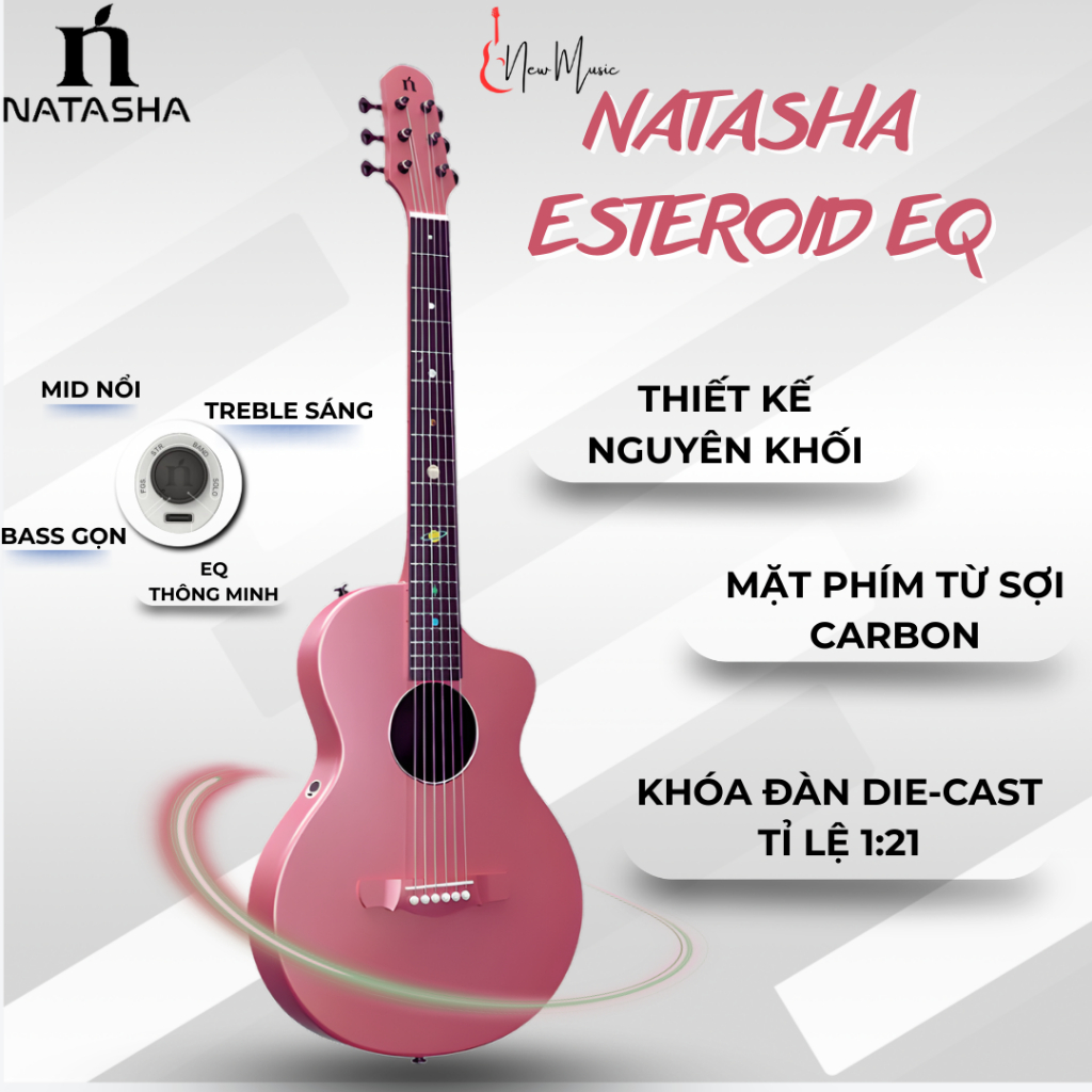 Đàn Guitar Acoustic Natasha Asteroid EQ Chính Hãng | NewMusic