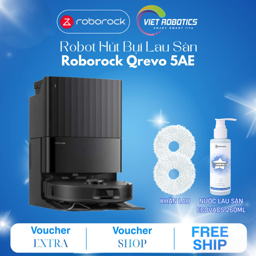 Robot Hút Bụi Lau Sàn Roborock Q Revo 5AE - Bản Quốc tế - Hàng Chính Hãng