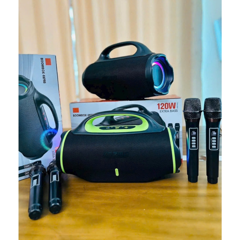 Loa Karaoke Bluetooth Boombox 4 Pro, Công Suất 120W, Pin 8800mAh, Cổng USB, AUX, Cổng Tai Nghe 3.5mm