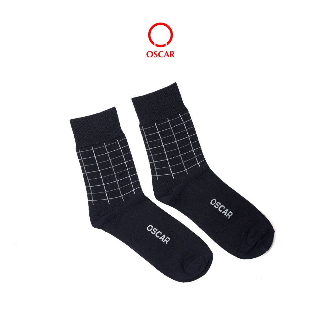 [New] Vớ nam Oscar cổ trung họa tiết đường kẻ, chất liệu sợi tre cao cấp 072