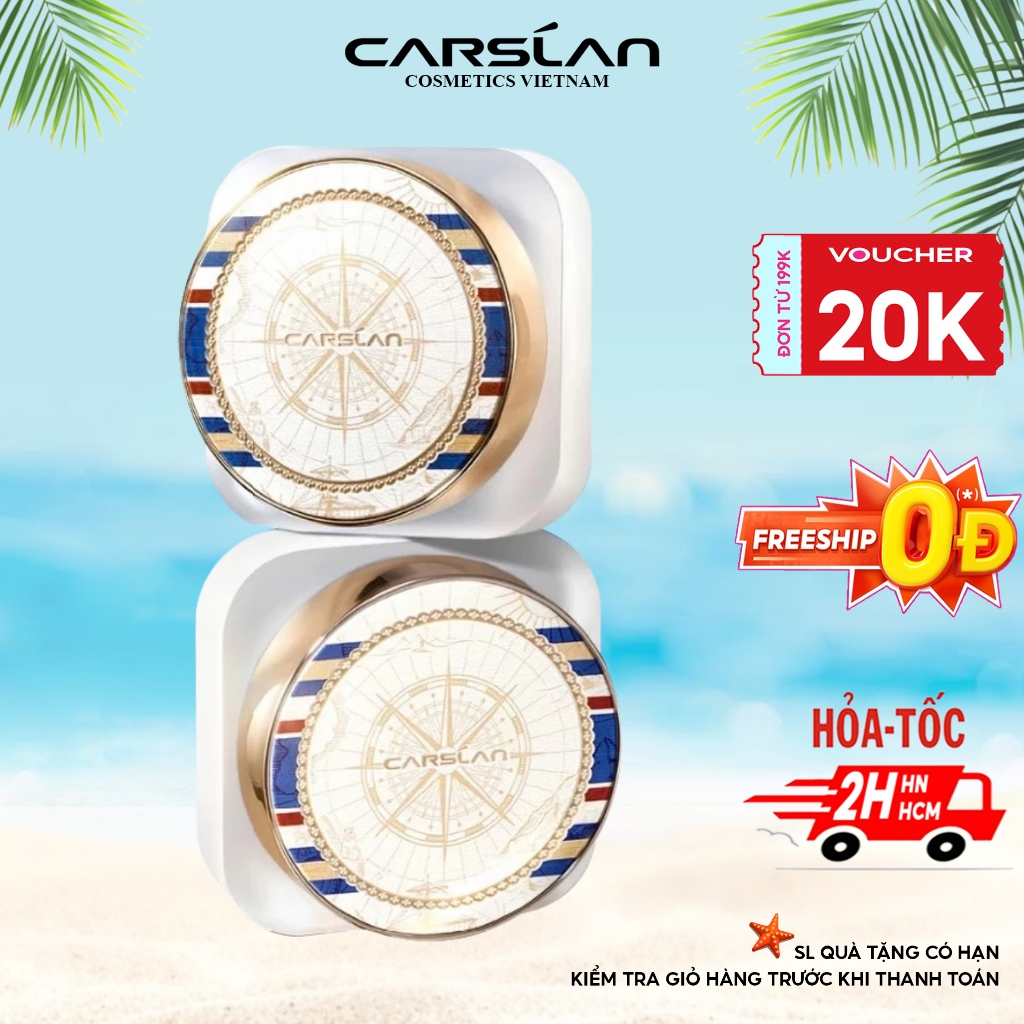 Phấn phủ Black Magnet CARSLAN LIMITED kiềm dầu chống nước chống mồ hôi che phủ bóng dầu cho mặt 8g