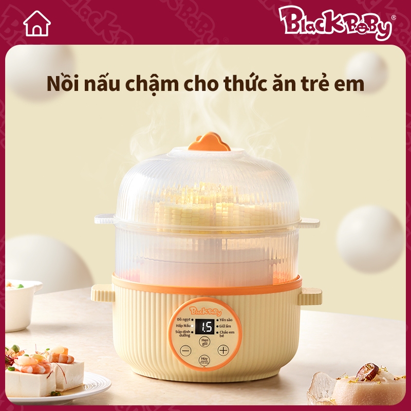 KAWU Nồi kho hầm chậm 1L Có Xửng Hấp Nồi Nấu Cháo Chậm Cho Bé Nồi Hầm Nồi Chưng Yến Nấu Chậm