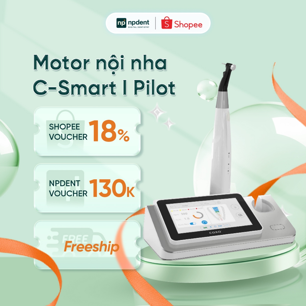 Motor nội nha Coxo C-Smart-I Pilot NPDENT, công nghệ định vị chóp thông minh, màn hình cảm ứng 5 Inc