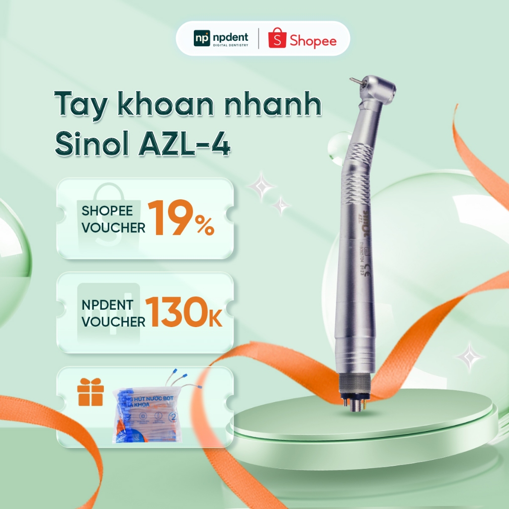 Tay khoan nhanh Sinol AZL-4 NPDENT 4 tia nước làm mát mạnh mẽ, đảm bảo vận hành mượt mà, bảo hành 3 