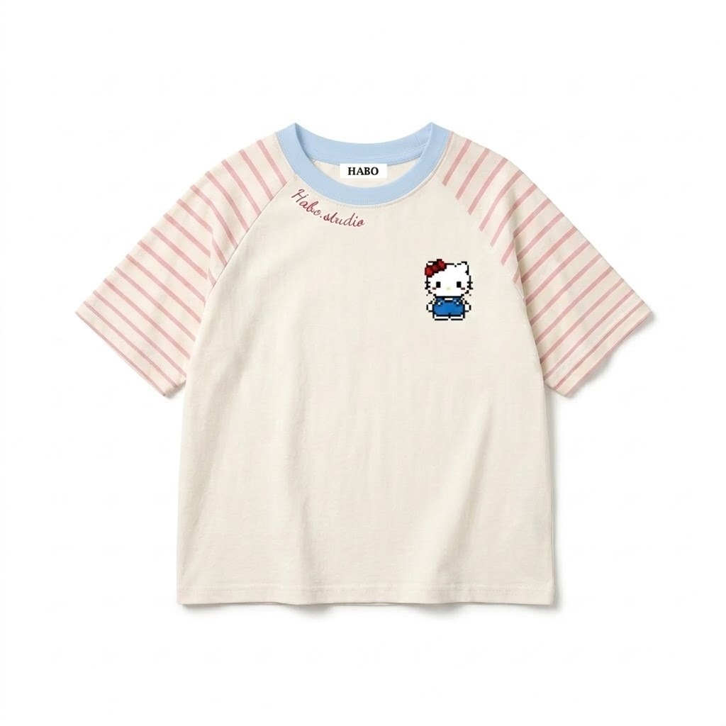 Áo Thun Ngắn Tay Raglan Phối Kẻ Borip Sọc Ngang x Cotton 250gsm  Hello Kitty Form Boxy Unisex Nam Nữ HA.BO STORE18 | BigBuy360 - bigbuy360.vn