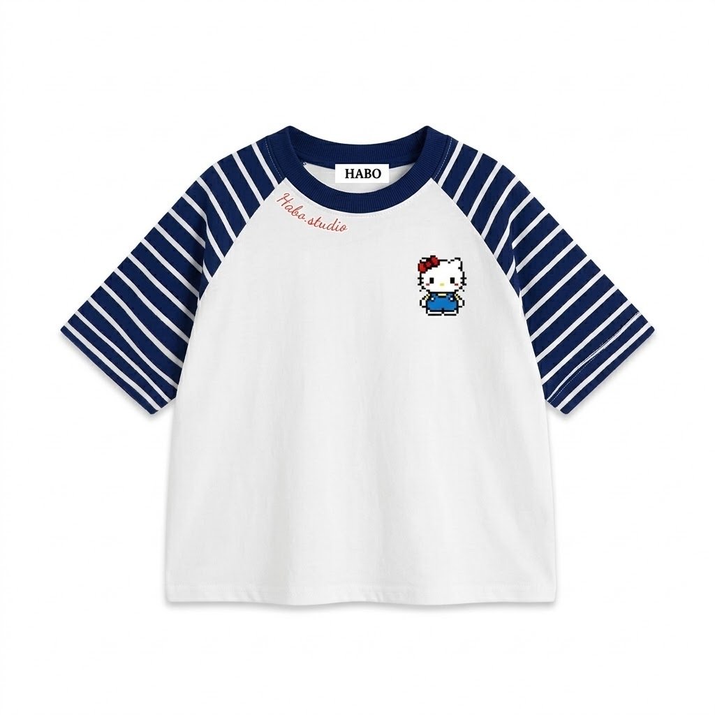 Áo Thun Ngắn Tay Raglan Phối Kẻ Borip Sọc Ngang x Cotton 250gsm  Hello Kitty Form Boxy Unisex Nam Nữ HA.BO STORE18 | BigBuy360 - bigbuy360.vn