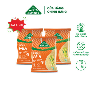 Combo 3 Túi Đường mía khoáng chất Biên Hòa 1kg/túi