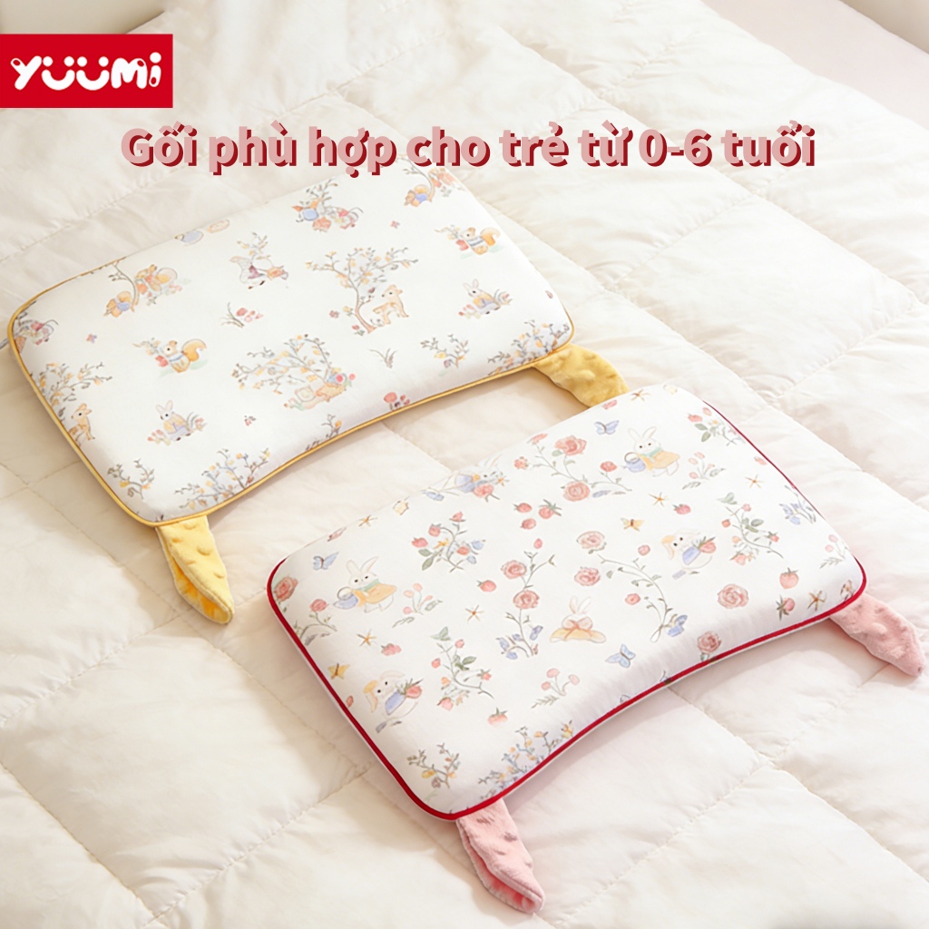 Gối Ngủ Cho Bé Yuumi Gối Cao Su Non Cho Bé Sơ Sinh Gối Định Hình Đầu Cao Cấp Cho Trẻ 6 Tháng-6 Tuổi - Sử Dụng Quanh Năm