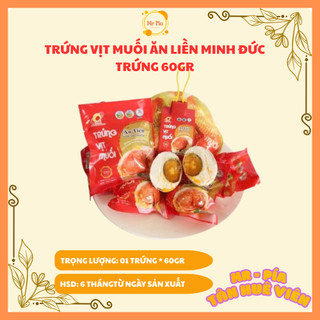 Combo 50 Trứng Vịt Muối Minh Đức – Tặng 10 Trứng, Ăn Liền, Đặc Sản Sóc Trăng, Không Chất Bảo Quản HH076