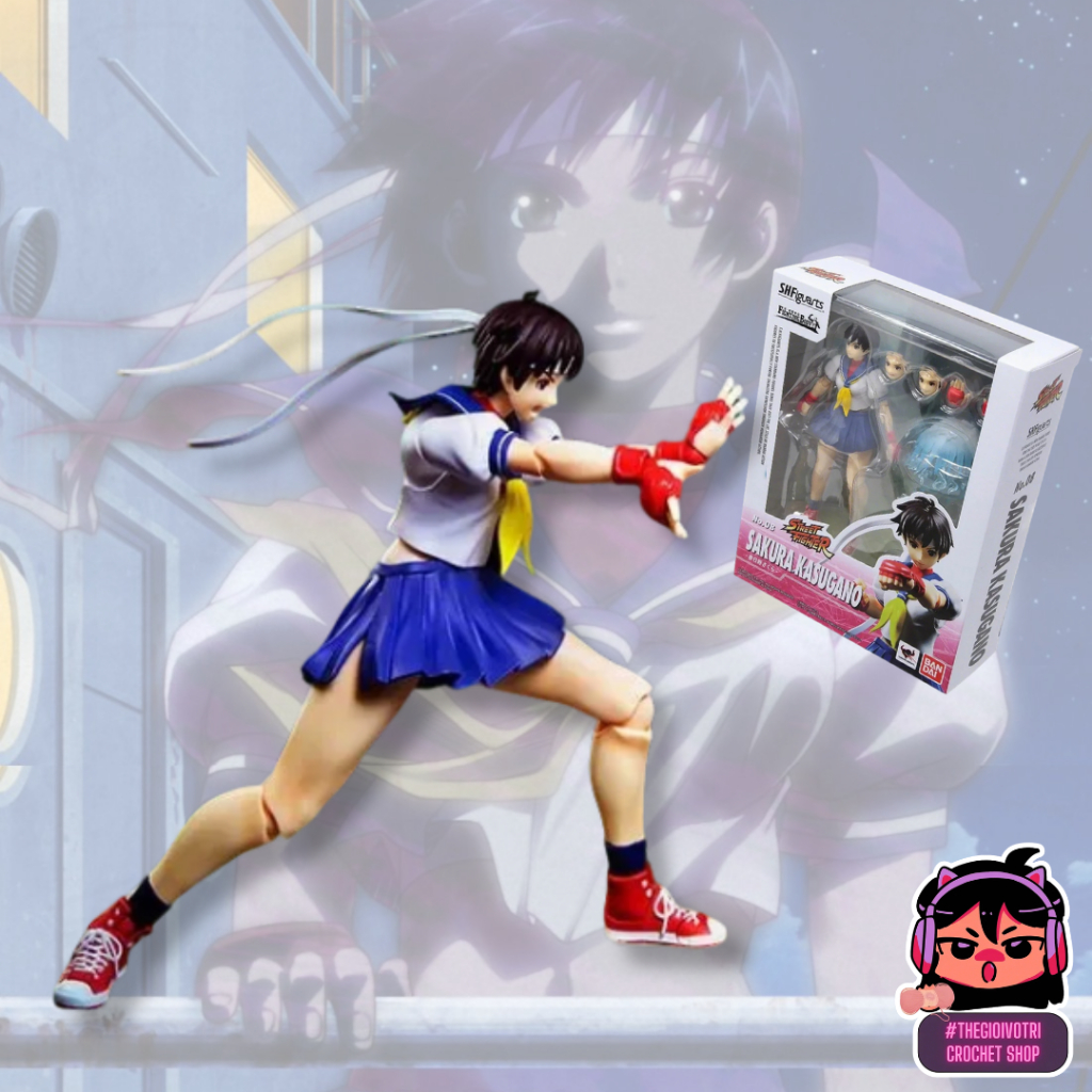 SHF BANDAI (AUTHENTIC) HIGH QUALITY ACTION FIGURE "SAKURA KASUGANO - STREET FIGTER" (2ND - FULLBOX)