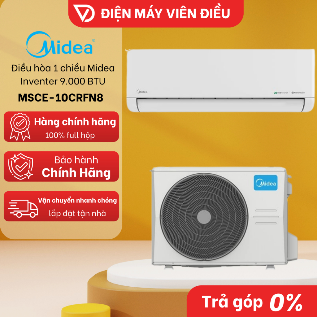 [FREESHIP NGHỆ AN] MSCE-10CRFN8 - Máy lạnh / Điều hòa Midea 1 chiều Inverter 1HP (9000 BTU)