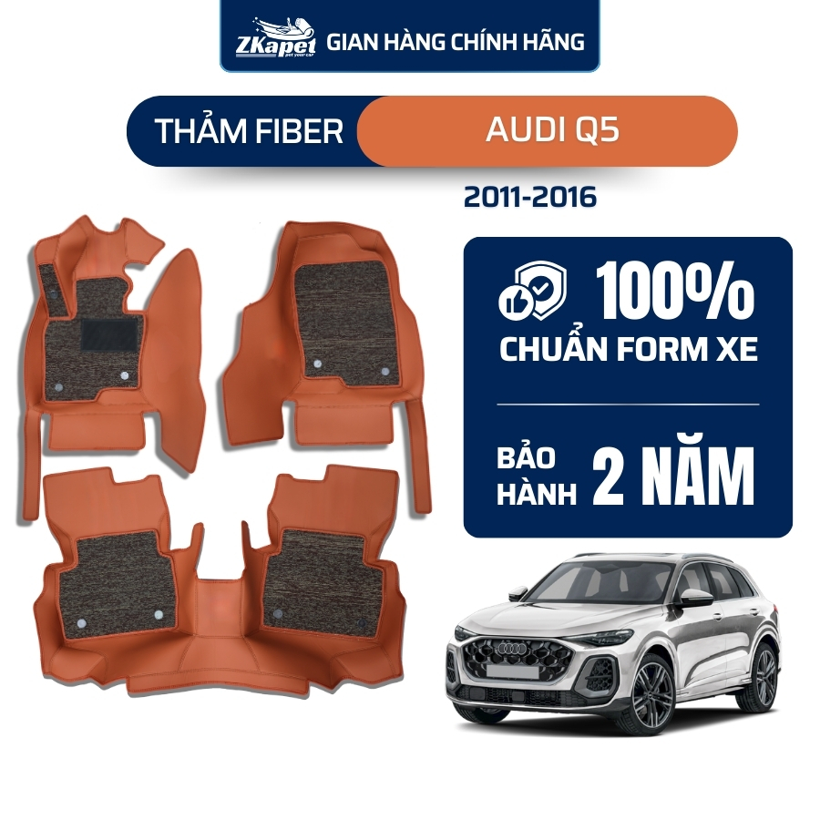 Thảm Lót Sàn Ô Tô Da Fiber Xe Audi Q5 năm 2011-2016 5 chỗ ZKAPET