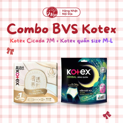 [Quà tặng không bán] Combo 2 gói KOTEX Cicada 7M và KOTEX Herbal băng quần size M/L_86512+40462