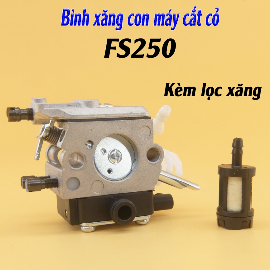Bộ chế hòa khí máy cắt cỏ FS250 đời mới Bình xăng con FS 250 kèm lọc xăng