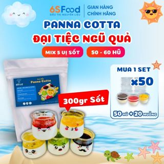 Set Panna Cotta Đại Tiệc Ngũ Quả thành phẩm 50-60 hũ mix 5 vị [Kèm hũ muỗng] - 6SFOOD