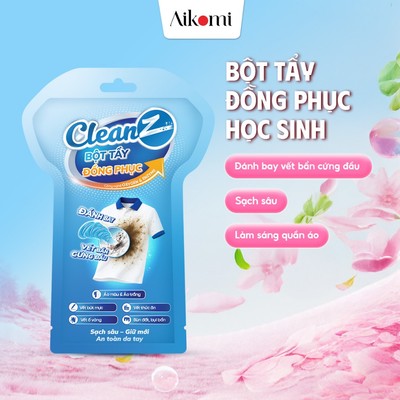 Gói Bột Tẩy Đồng Phục CleanZ Đánh Bay Vết Bẩn, Ố Màu Giúp Làm Sạch Quần Áo Như Mới - 100G