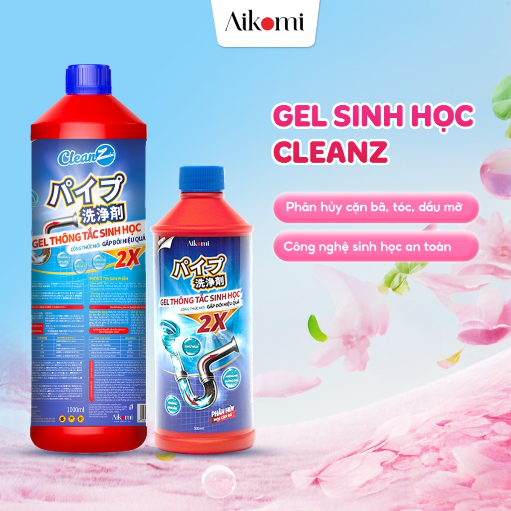 Gel sinh học sạch bồn rửa bát CleanZ - làm sạch đường ống, khử mùi hôi hiệu quả 500ml/1000ml