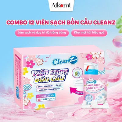 Combo 12 Viên sạch bồn cầu CleanZ thả bồn cầu sạch khuẩn tẩy sạch mảng bám khử mùi diệt vi khuẩn toilet