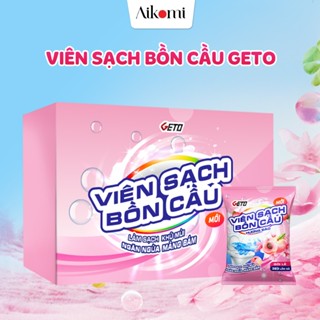 Viên sạch bồn cầu Geto Hương Đào viên thả bồn cầu sạch khuẩn, tẩy sạch mảng bám, khử mùi diệt vi khuẩn