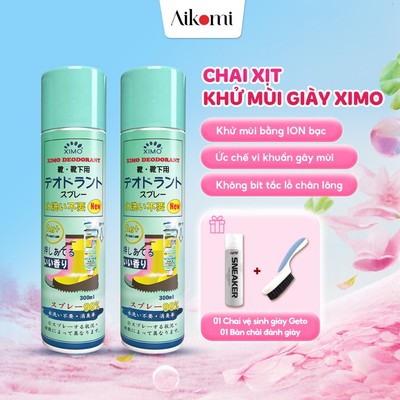 Bình xịt khử mùi hôi chân và giày, lưu hương thơm công nghệ Bạc ion, kháng khuẩn XIMO 300ml (VSG08)