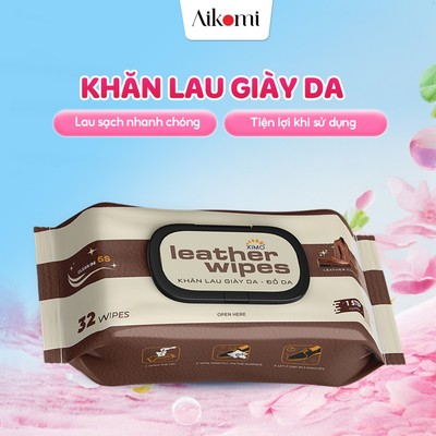 Khăn lau giày da đồ da cao cấp Ximo Leather Wipes 32 khăn giúp vệ sinh bề mặt đồ da