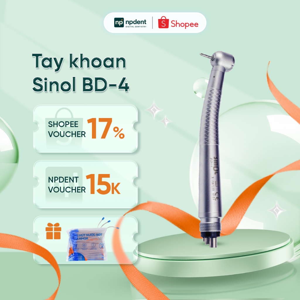 Tay Khoan Tốc Độ Cao Enpis Sinol BD-4 NPDENT, 4 Lỗ Tiêu Chuẩn, Thiết Kế Nhỏ Gọn, Góc Nghiêng Thích H