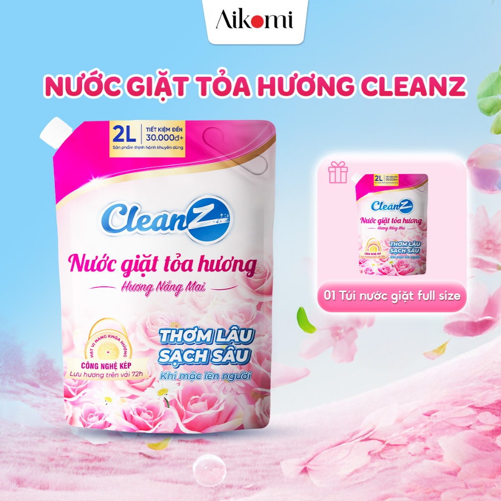 (MUA 1 TẶNG 1) Nước giặt xả tỏa hương CleanZ đánh bay vết bẩn, hương thơm mềm mại